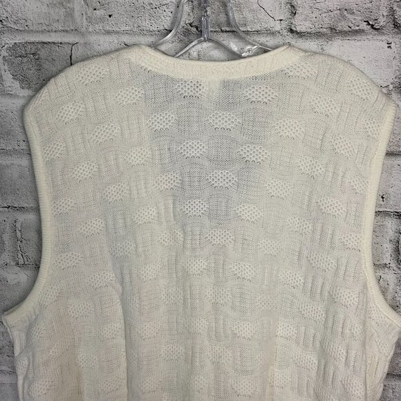 Vintage 90s Penmans Textured Knit Grandma Cardigan Sweater Vest - Picture 5 of 12
